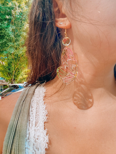 Iridescent Magical Butterfly Wing Earrings