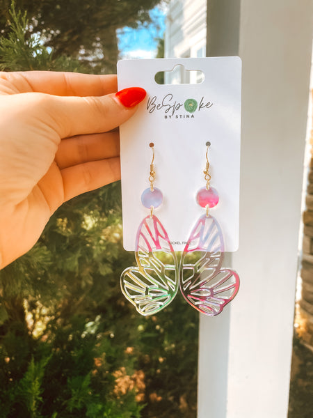 Iridescent Magical Butterfly Wing Earrings