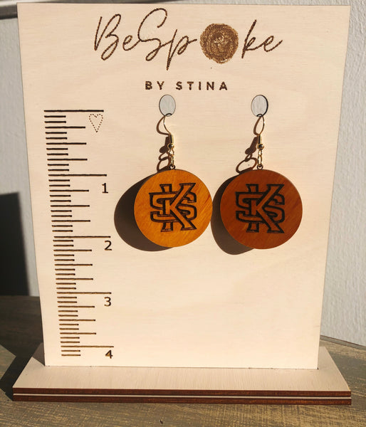 Kennesaw State University (KSU) Collegiate Round Earrings
