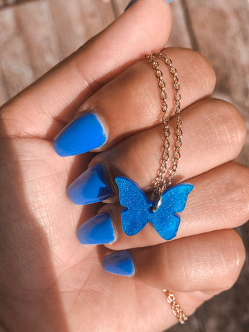 Cassandra Pearlized Butterfly Necklace