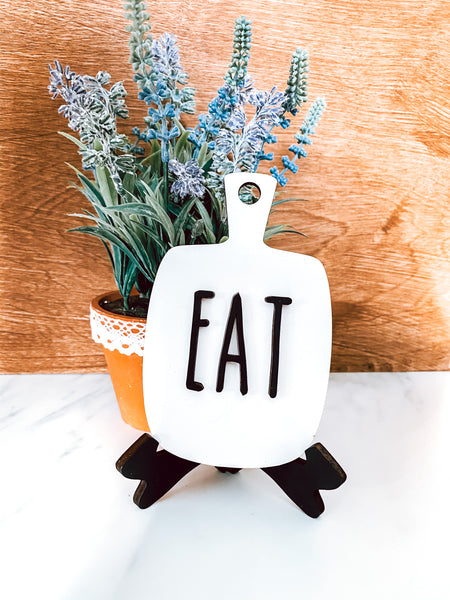 EAT Cutting Board Tiered Tray Sign