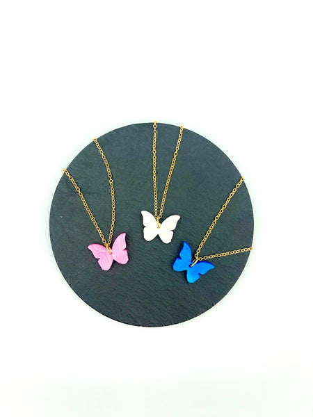 Cassandra Pearlized Butterfly Necklace