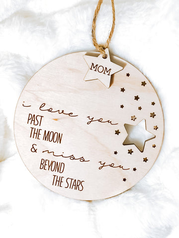Past the Moon and Beyond the Stars Personalized Custom Ornament