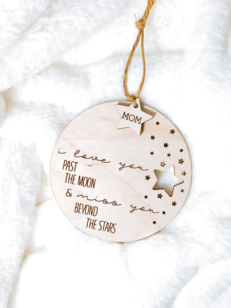 Past the Moon and Beyond the Stars Personalized Custom Ornament