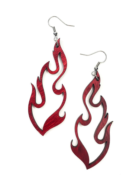 Slow Burn Flame Scarlet Earrings