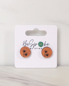 Dandelion Hardwood Stud Earrings