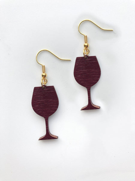 Justine Merlot Wine Earrings