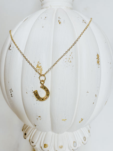 Lucky Gold Horseshoe Necklace