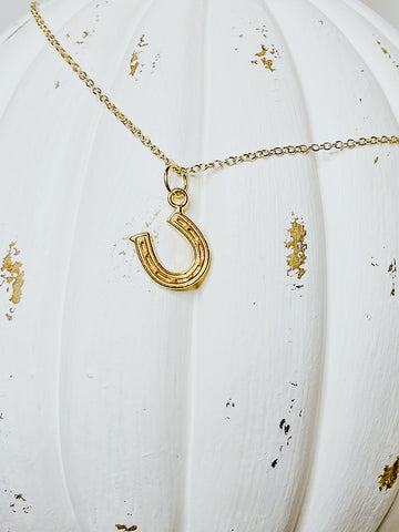 Lucky Gold Horseshoe Necklace