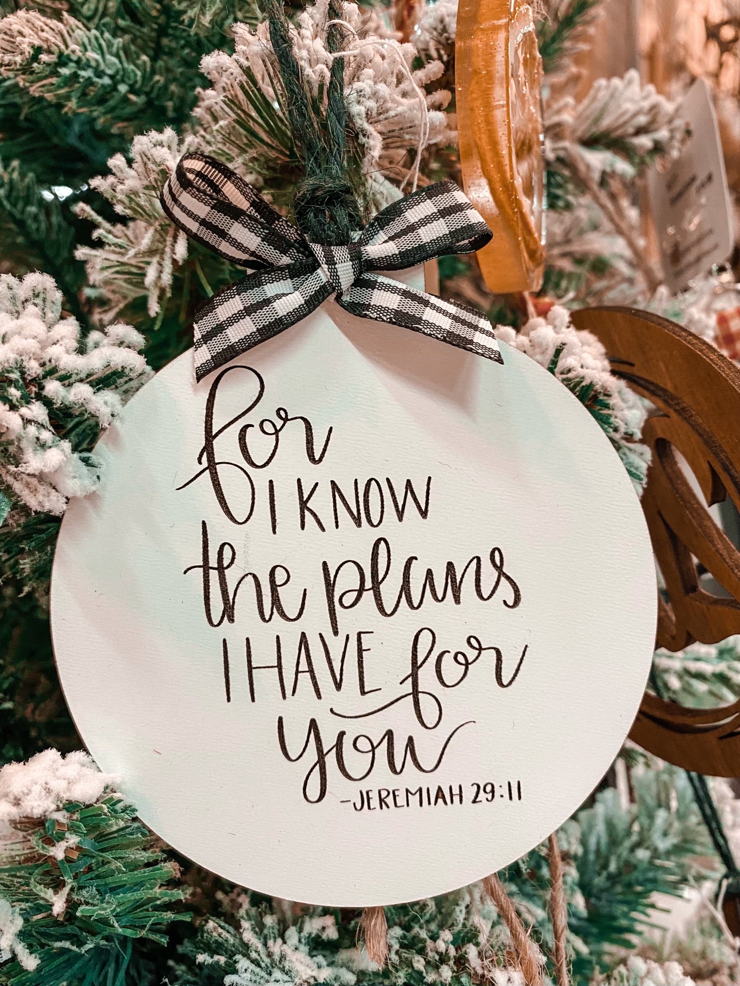 Bible Verse Ornament - For I Know The Plans, Jeremiah 29:11