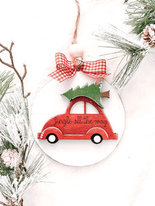 Jingle All the Way Volkswagen Bug Christmas Holiday Ornament