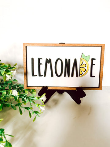 Lemonade Sign Tier Tray Decor